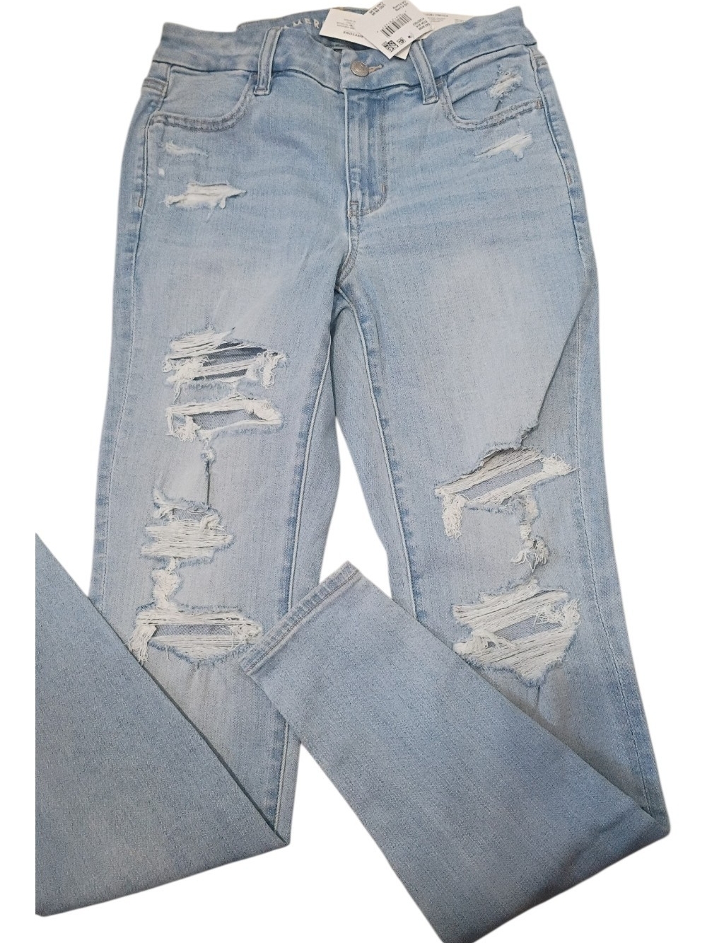 American Eagle Outfitters Light Blue Ripped Skinny Jeans